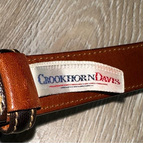 Vintage Crookhorn Davis Men’s Teju Lizard Skin Belt Calf Leather Solid Preppy - Picture 5 of 8